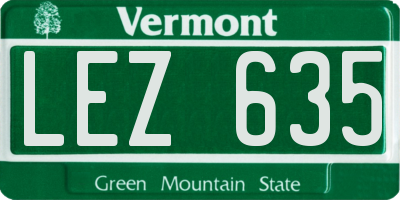 VT license plate LEZ635
