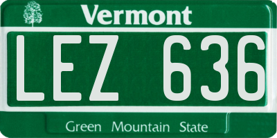VT license plate LEZ636