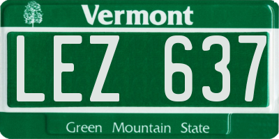 VT license plate LEZ637