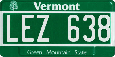 VT license plate LEZ638