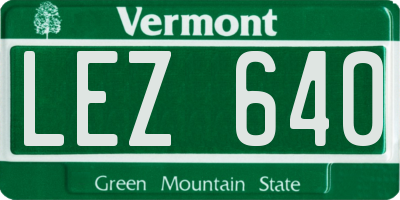 VT license plate LEZ640