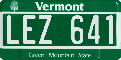 VT license plate LEZ641