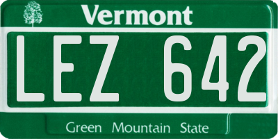 VT license plate LEZ642