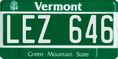 VT license plate LEZ646