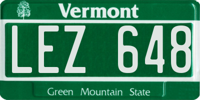 VT license plate LEZ648
