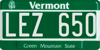 VT license plate LEZ650