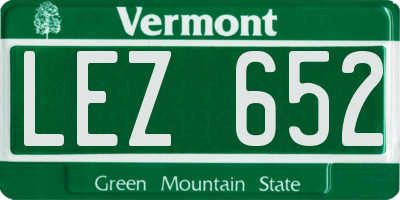 VT license plate LEZ652