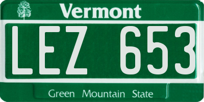 VT license plate LEZ653