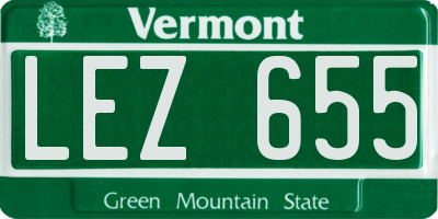 VT license plate LEZ655