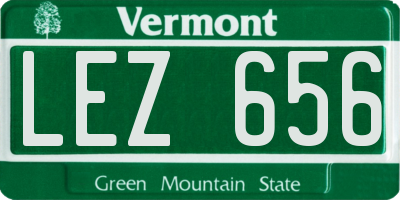 VT license plate LEZ656