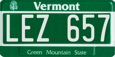 VT license plate LEZ657