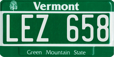 VT license plate LEZ658