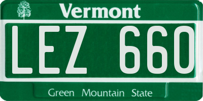 VT license plate LEZ660