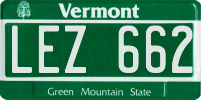 VT license plate LEZ662
