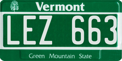 VT license plate LEZ663