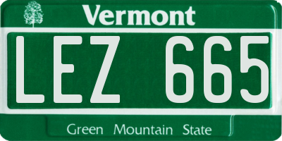 VT license plate LEZ665