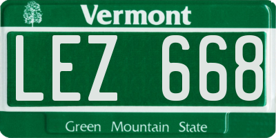 VT license plate LEZ668