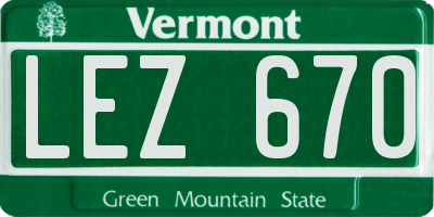 VT license plate LEZ670
