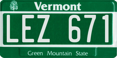 VT license plate LEZ671