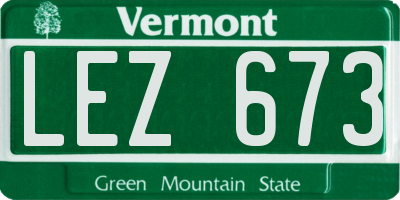 VT license plate LEZ673