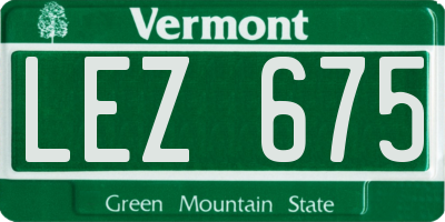 VT license plate LEZ675