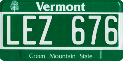 VT license plate LEZ676