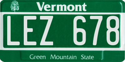 VT license plate LEZ678