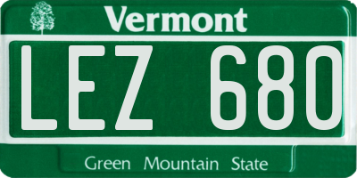 VT license plate LEZ680