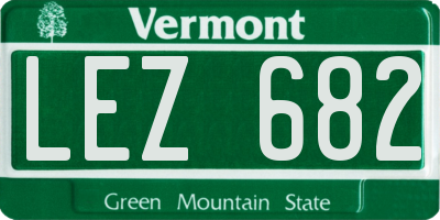 VT license plate LEZ682