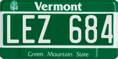 VT license plate LEZ684
