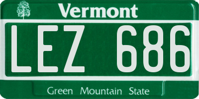 VT license plate LEZ686
