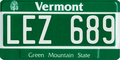 VT license plate LEZ689