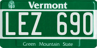 VT license plate LEZ690