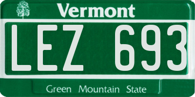 VT license plate LEZ693