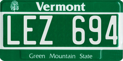 VT license plate LEZ694
