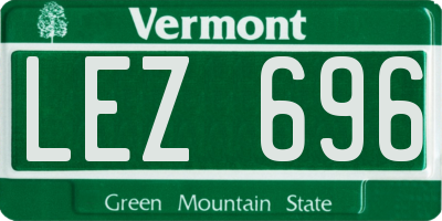VT license plate LEZ696