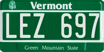 VT license plate LEZ697