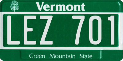 VT license plate LEZ701