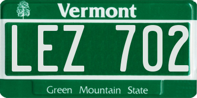 VT license plate LEZ702