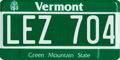 VT license plate LEZ704