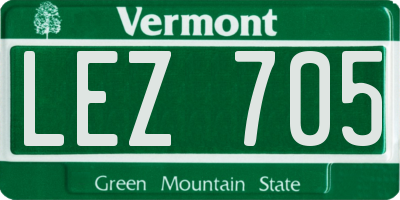 VT license plate LEZ705