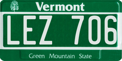 VT license plate LEZ706