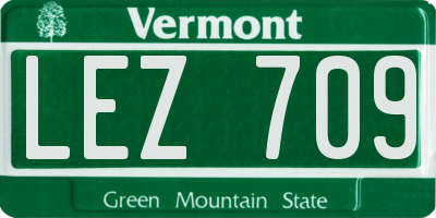 VT license plate LEZ709