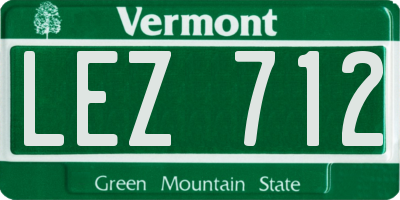VT license plate LEZ712
