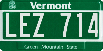 VT license plate LEZ714
