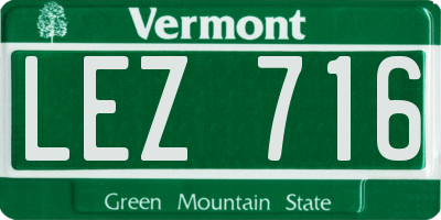 VT license plate LEZ716