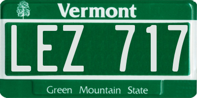 VT license plate LEZ717