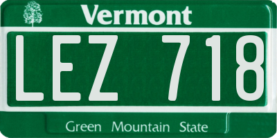 VT license plate LEZ718