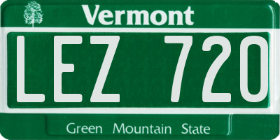 VT license plate LEZ720