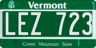 VT license plate LEZ723